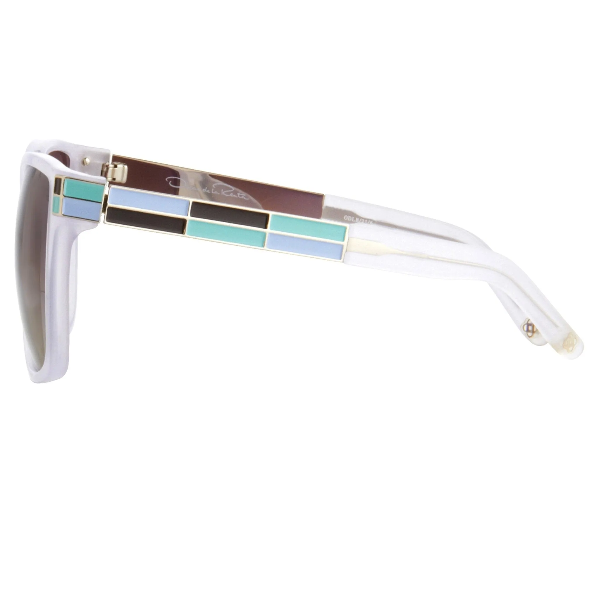 Oscar De La Renta Sunglasses Oversized White and Green