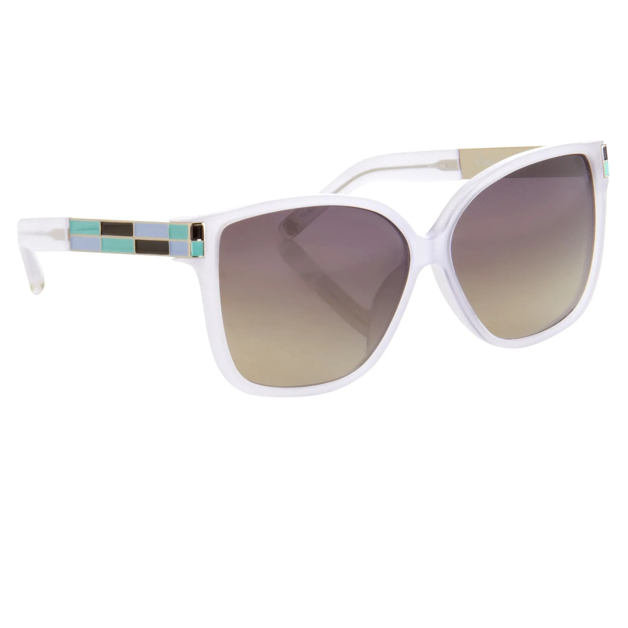 Oscar De La Renta Sunglasses Oversized White and Green