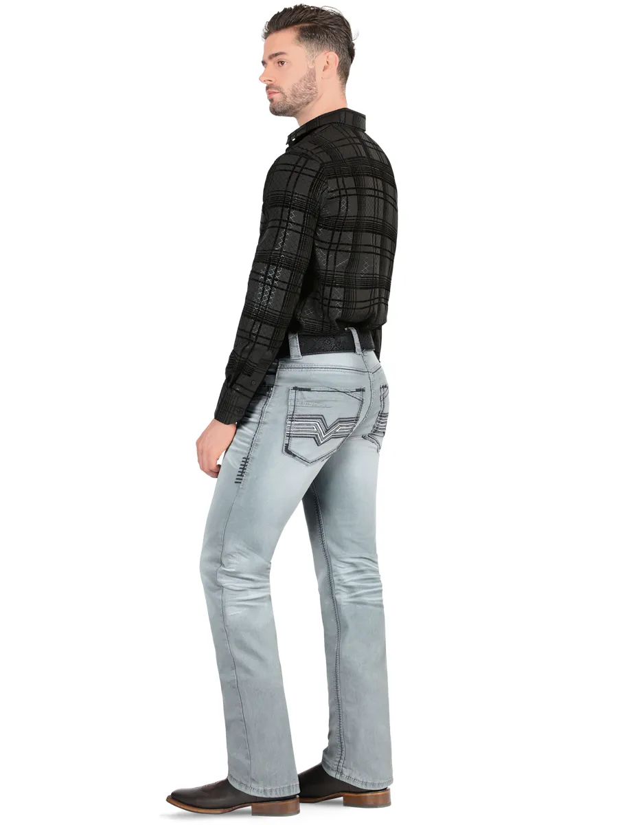 Pantalón para Hombre de Mezclilla Vaquero LAMASINI (Heavy Denim) LM1868