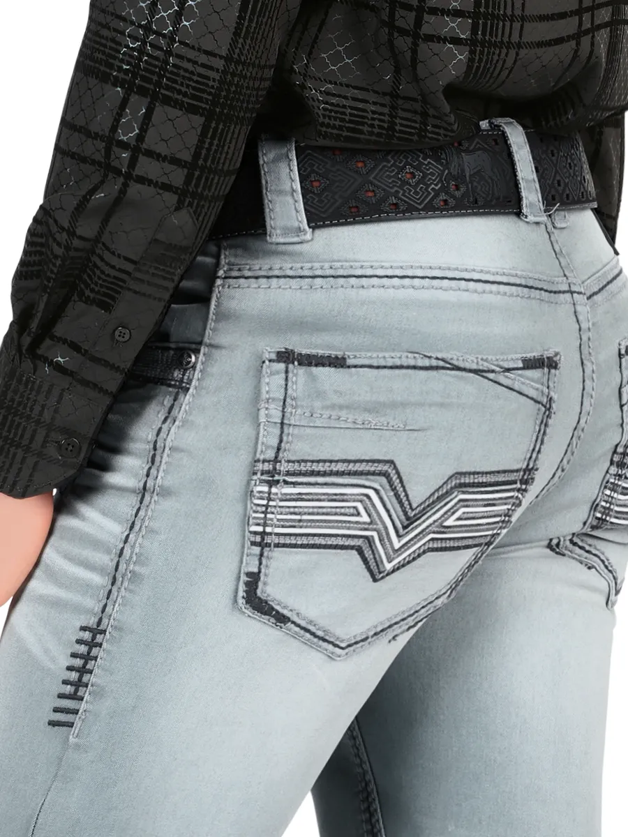 Pantalón para Hombre de Mezclilla Vaquero LAMASINI (Heavy Denim) LM1868