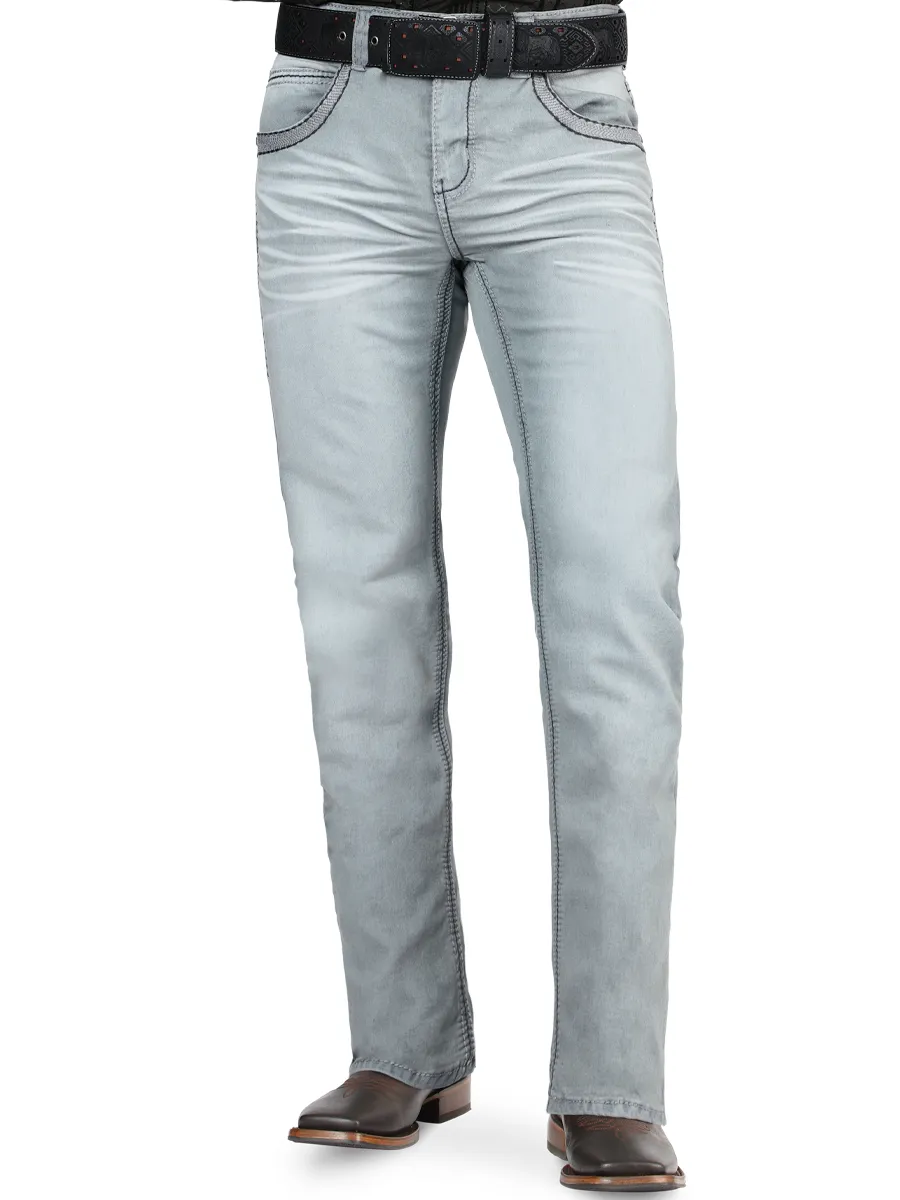 Pantalón para Hombre de Mezclilla Vaquero LAMASINI (Heavy Denim) LM1868
