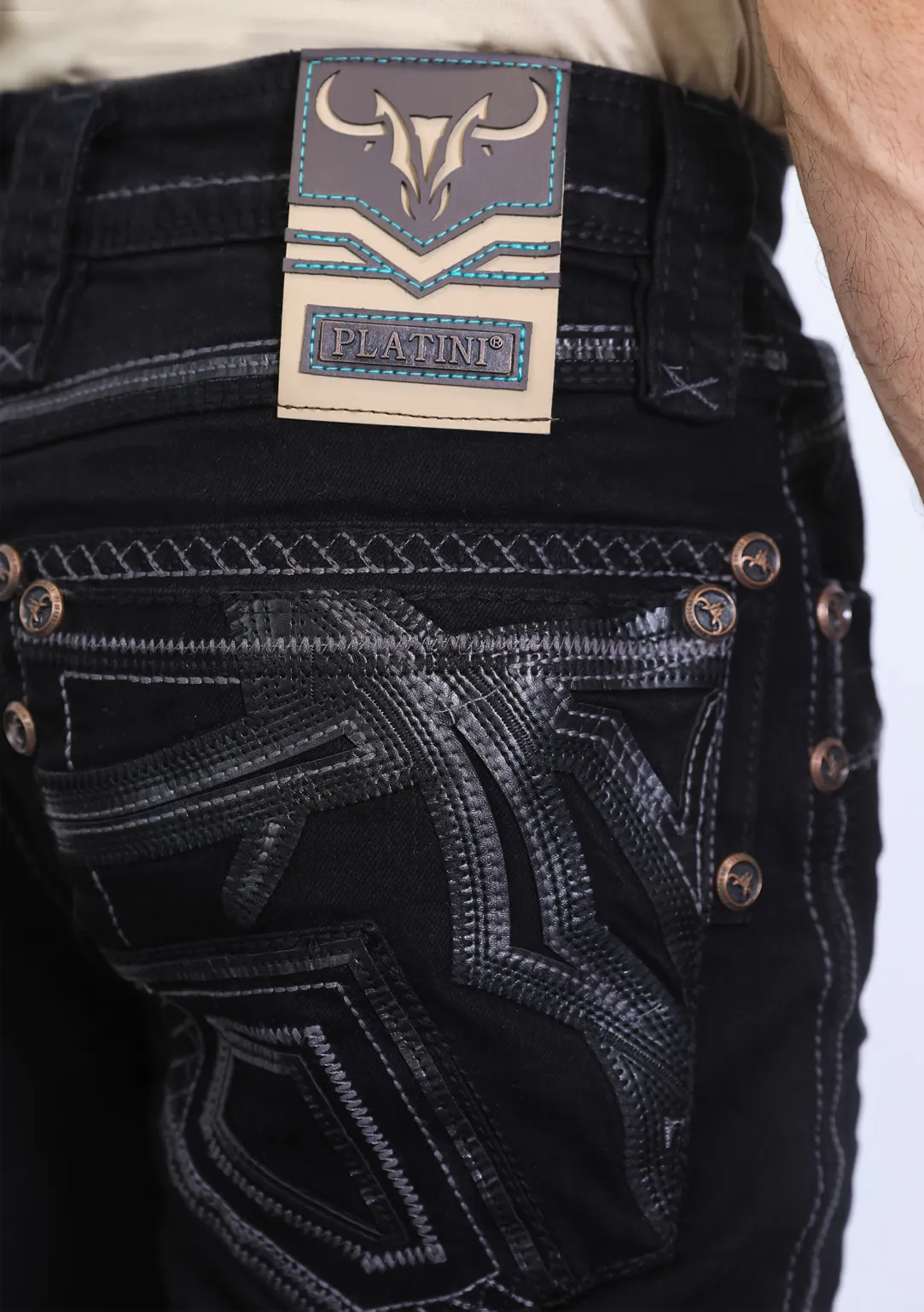 Pantalón para Hombre de Mezclilla Vaquero PLATINI (Heavy Denim) PL10266