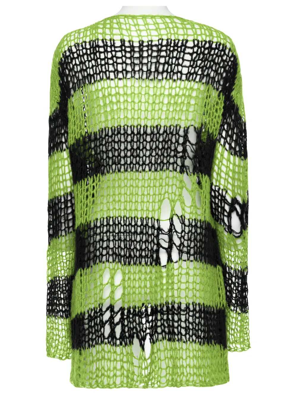 Punk Rave Shredded Green and Black Striped Cardigan