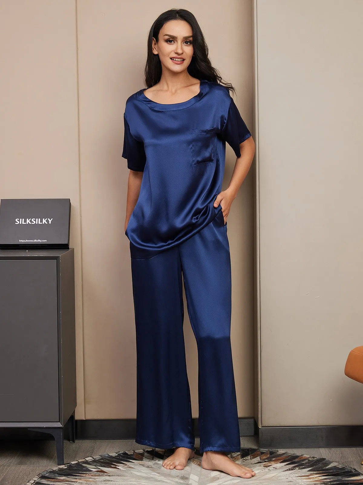Pure Silk Solid Color Women's Pyjamas