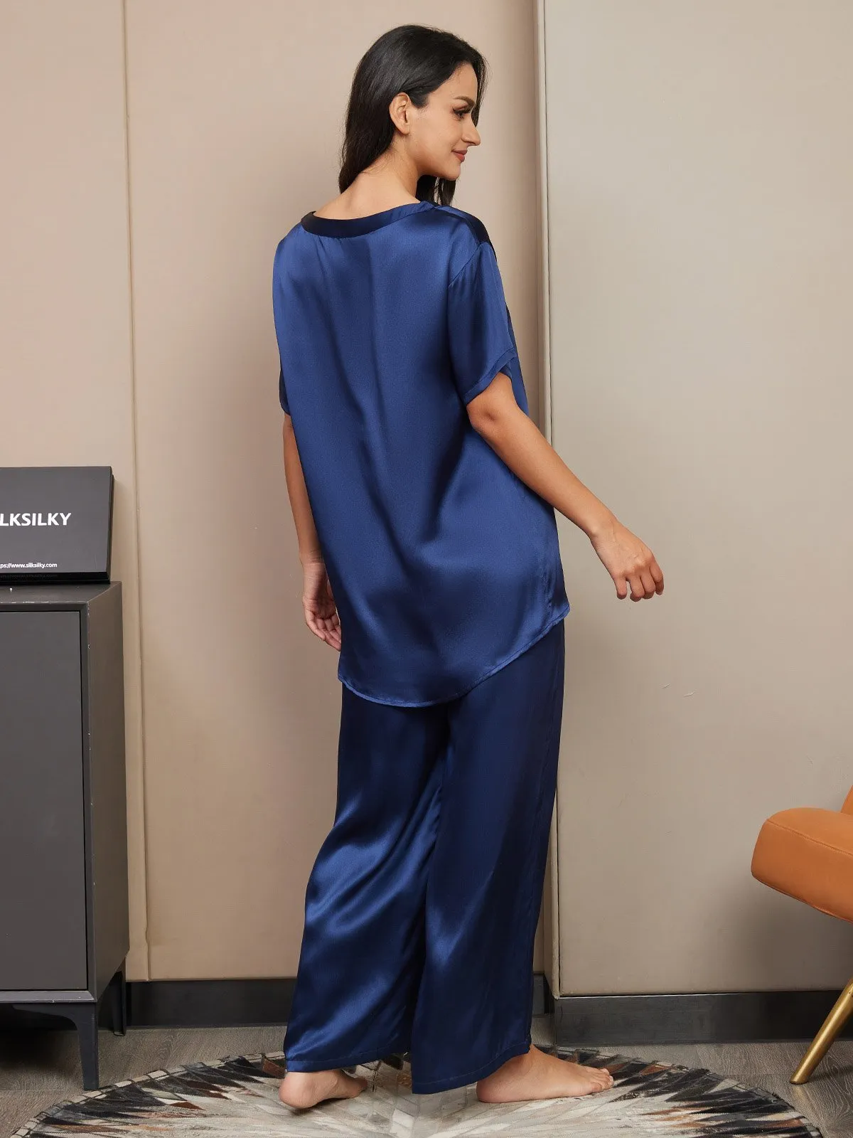 Pure Silk Solid Color Women's Pyjamas
