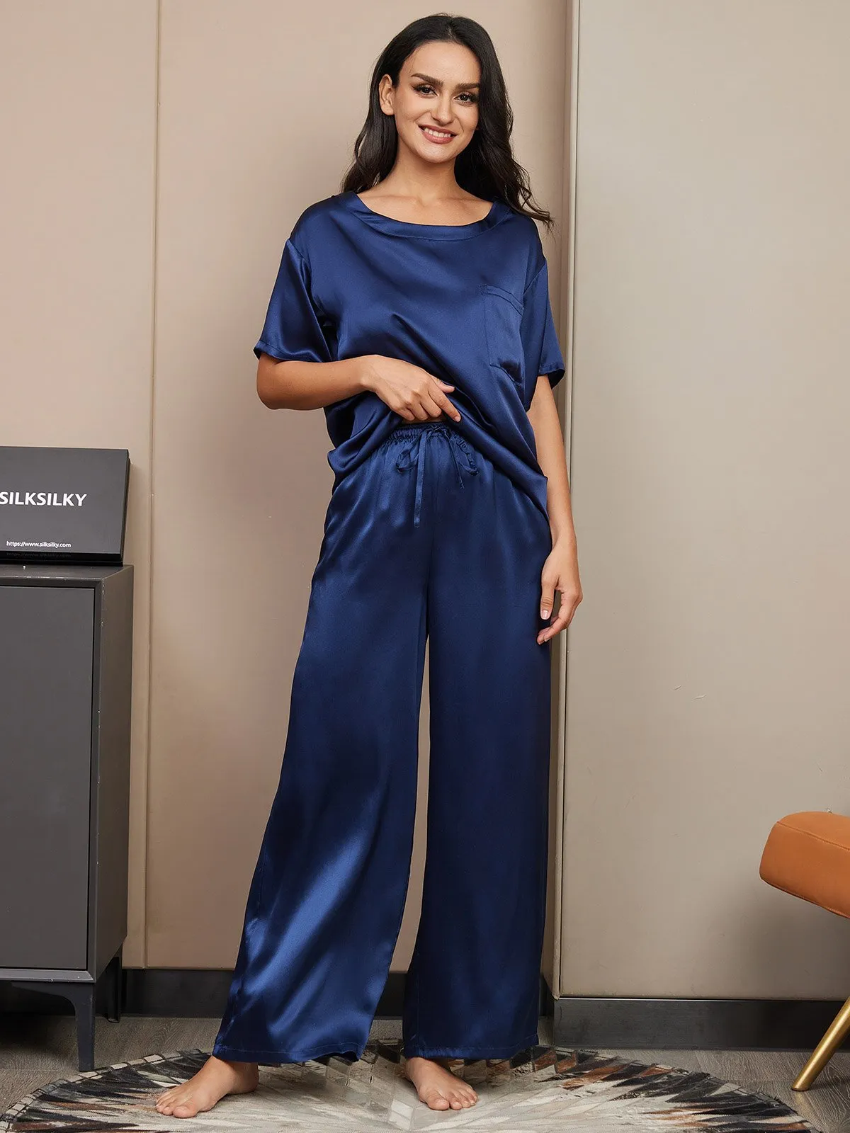 Pure Silk Solid Color Women's Pyjamas