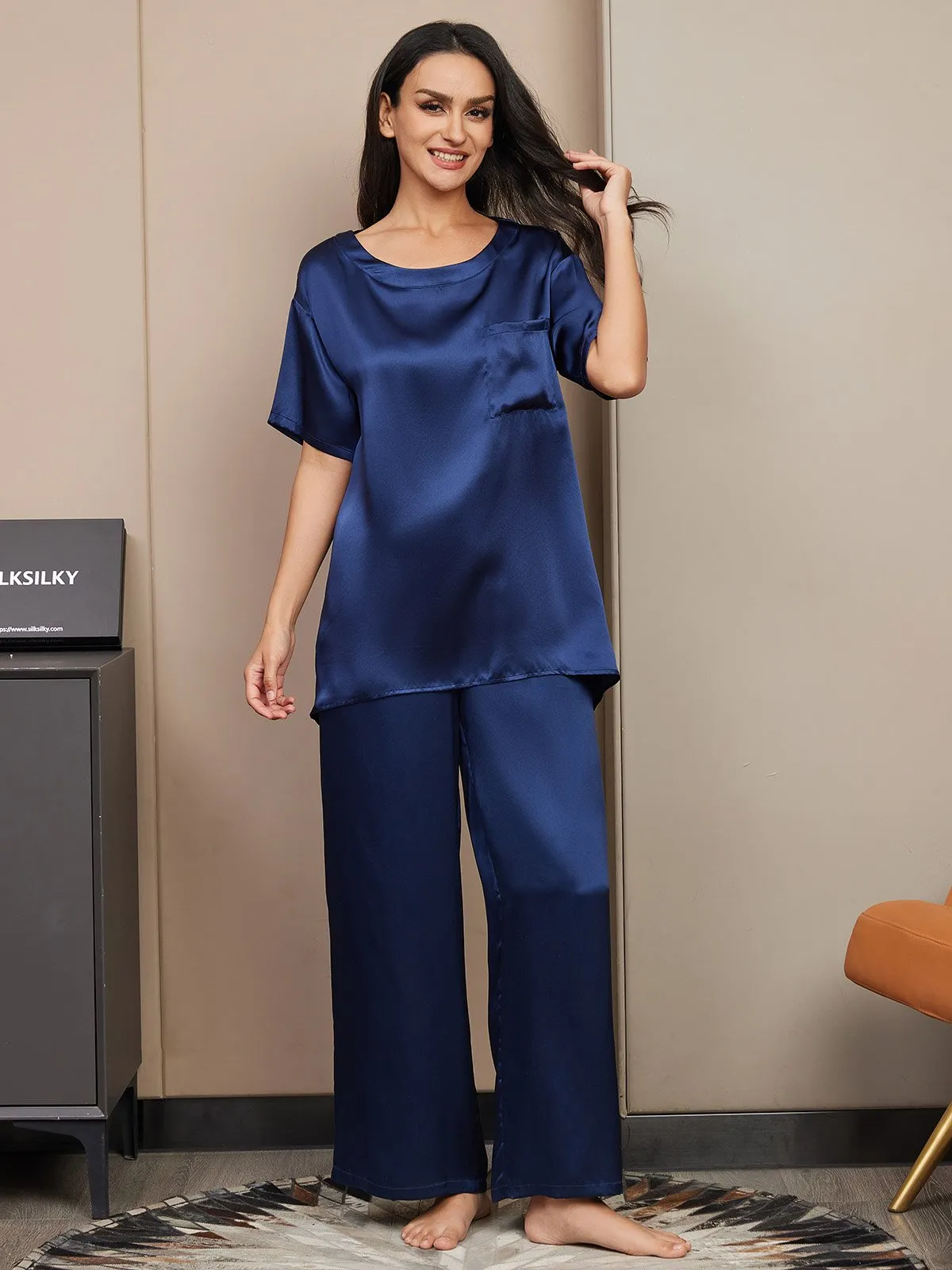 Pure Silk Solid Color Women's Pyjamas