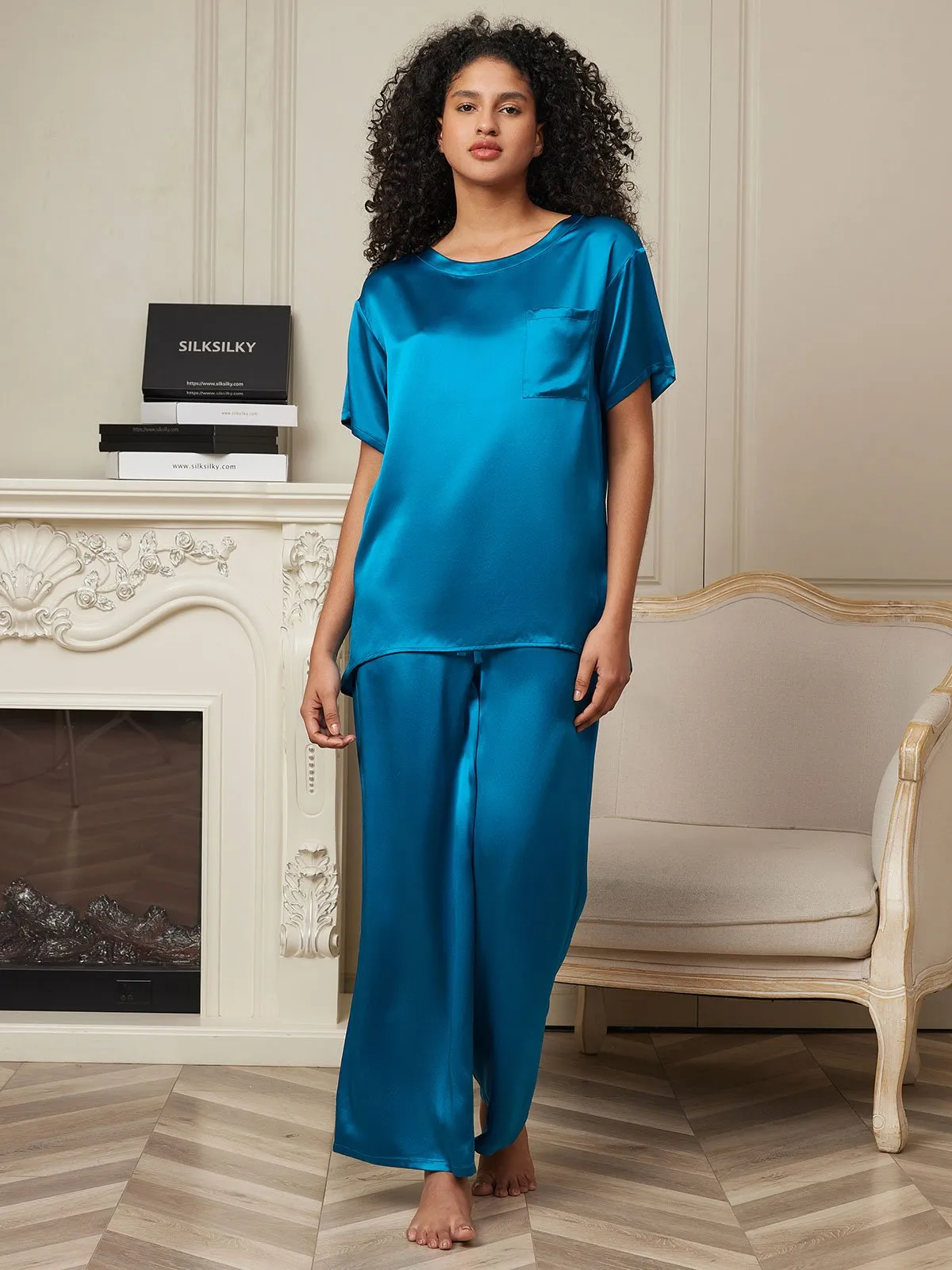 Pure Silk Solid Color Women's Pyjamas