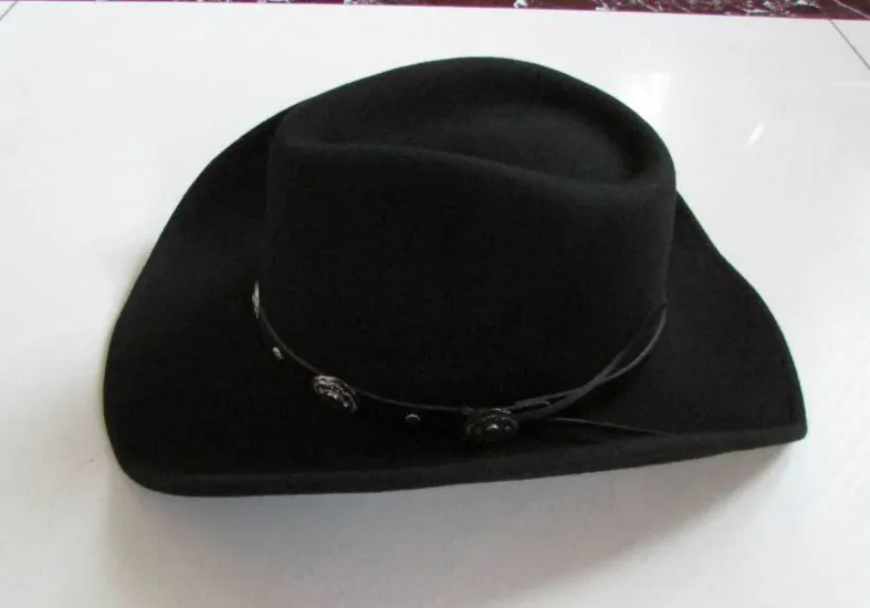 Rock Style Cowboy Hat /  Large-brimmed Woolen Hat / Wide Brim Cowboy / Vintage Clothing