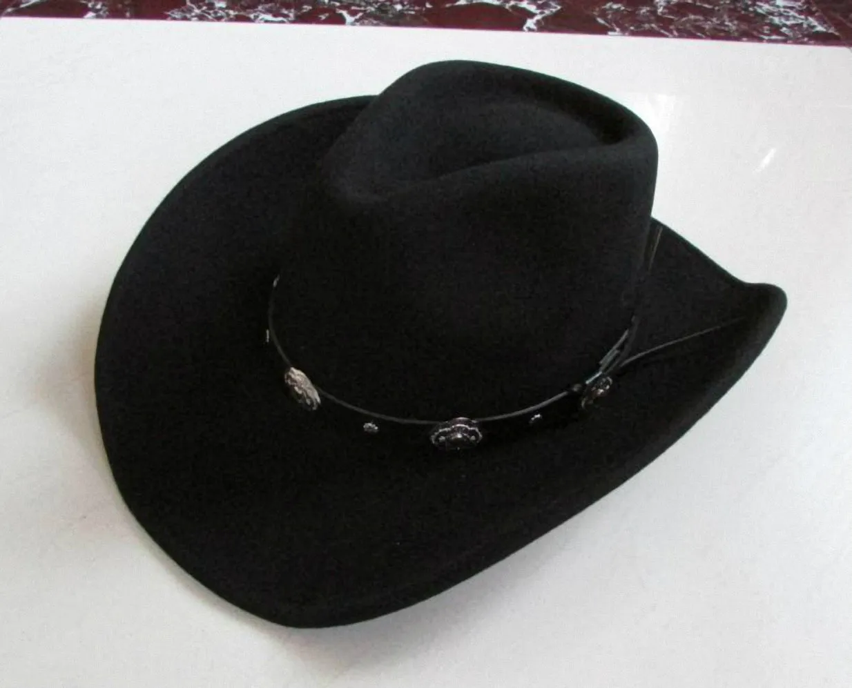 Rock Style Cowboy Hat /  Large-brimmed Woolen Hat / Wide Brim Cowboy / Vintage Clothing