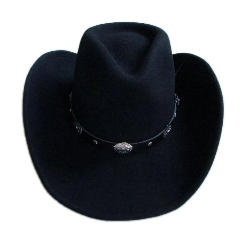 Rock Style Cowboy Hat /  Large-brimmed Woolen Hat / Wide Brim Cowboy / Vintage Clothing