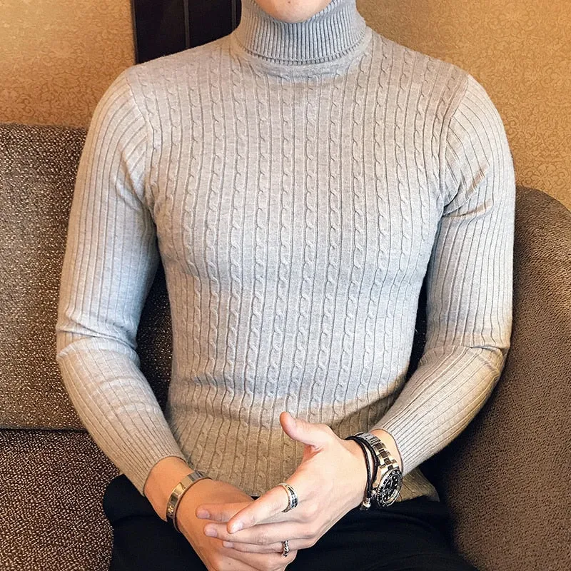 Solid Color Turtleneck Sweater