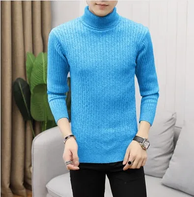 Solid Color Turtleneck Sweater