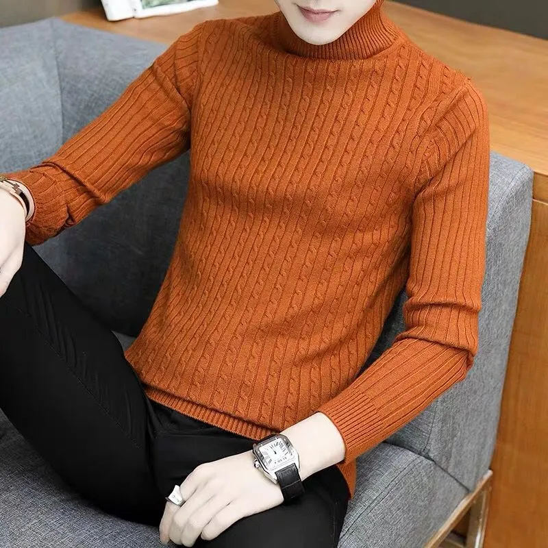 Solid Color Turtleneck Sweater