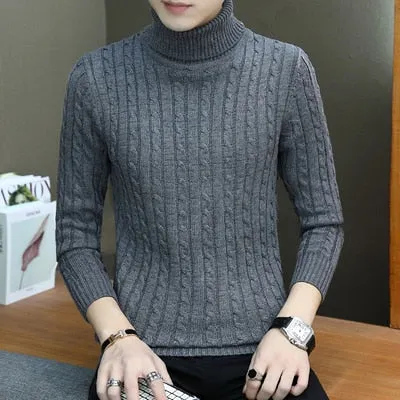 Solid Color Turtleneck Sweater