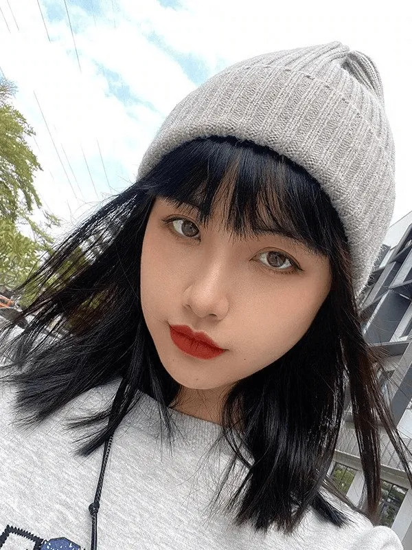Stylish Knitted Plain Women's Hat / Women's Headwear - SF0291