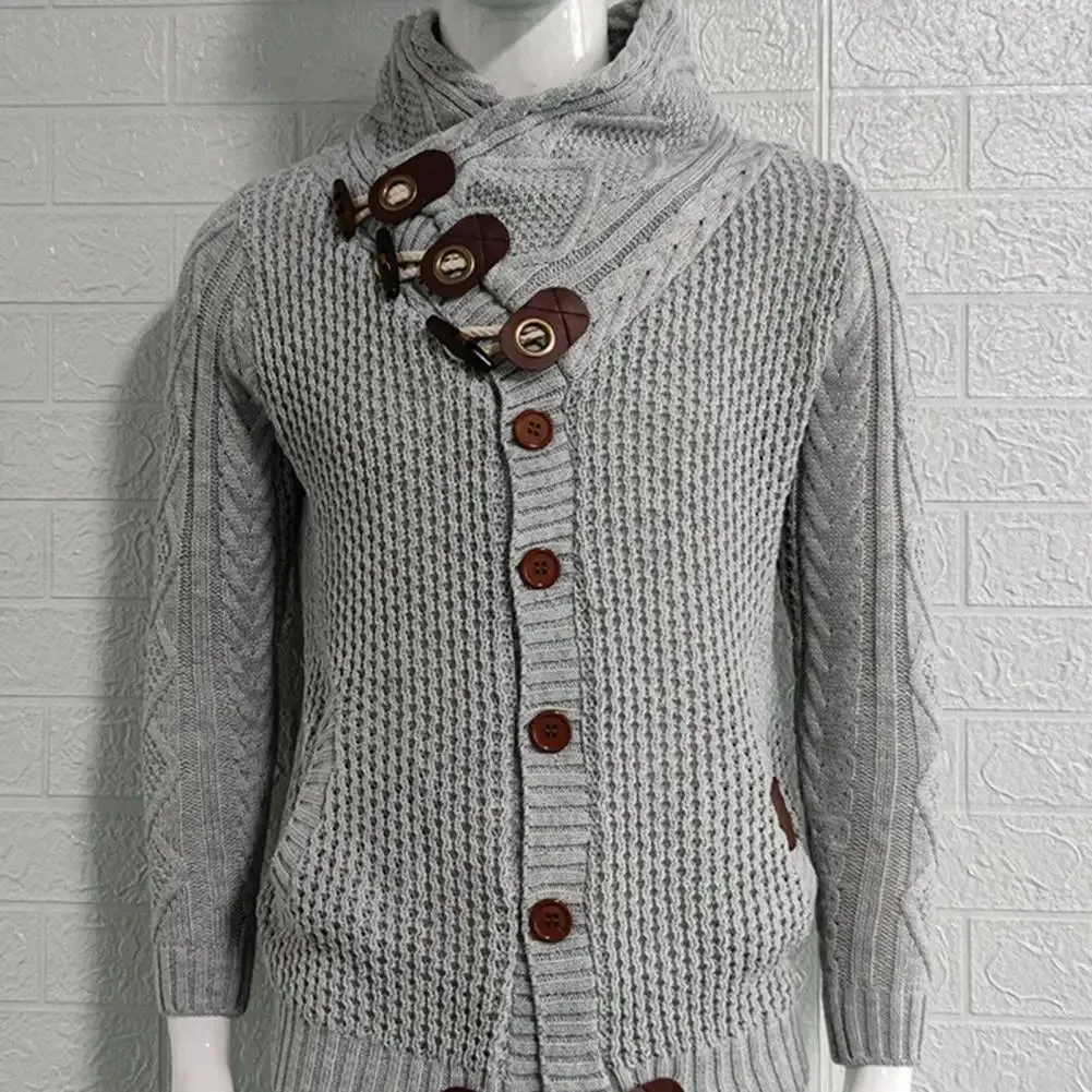Stylish Men Sweater Long Sleeve Streetwear Super Soft Knitting High Collar Sweater Cardigan Sweater