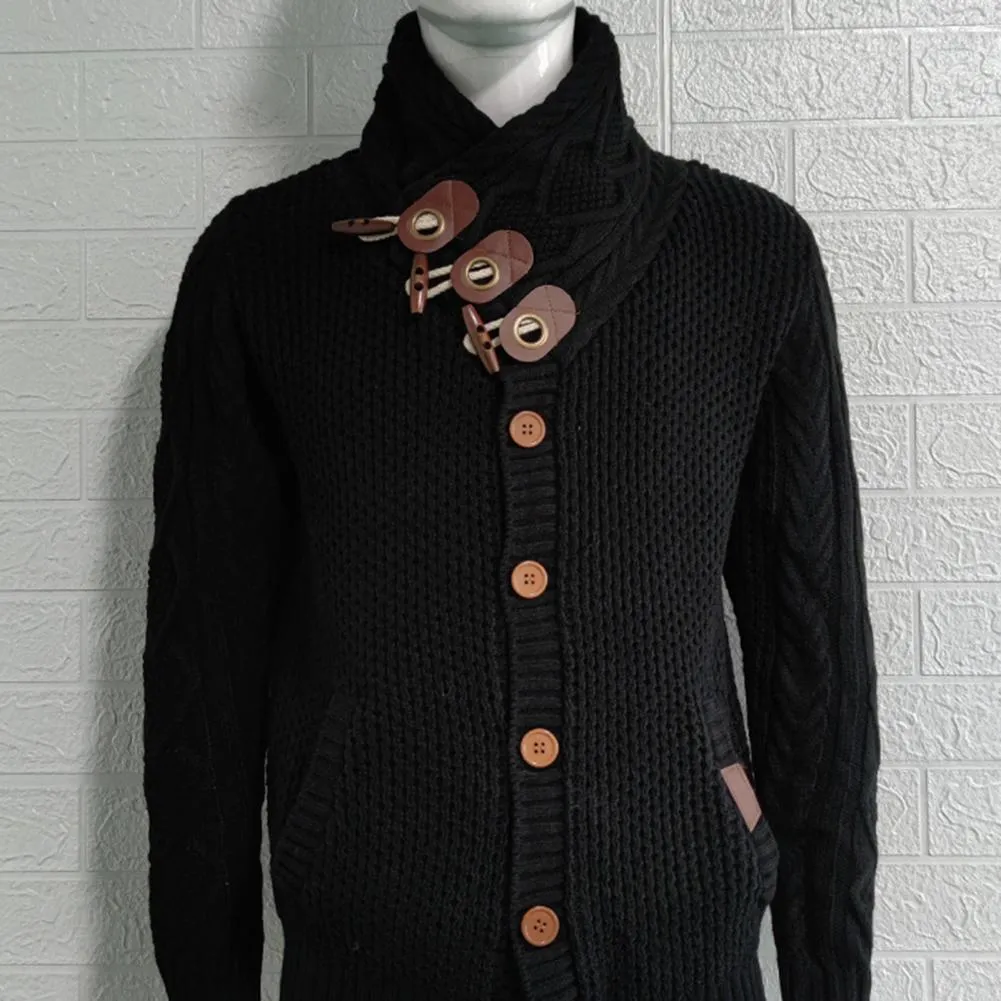Stylish Men Sweater Long Sleeve Streetwear Super Soft Knitting High Collar Sweater Cardigan Sweater