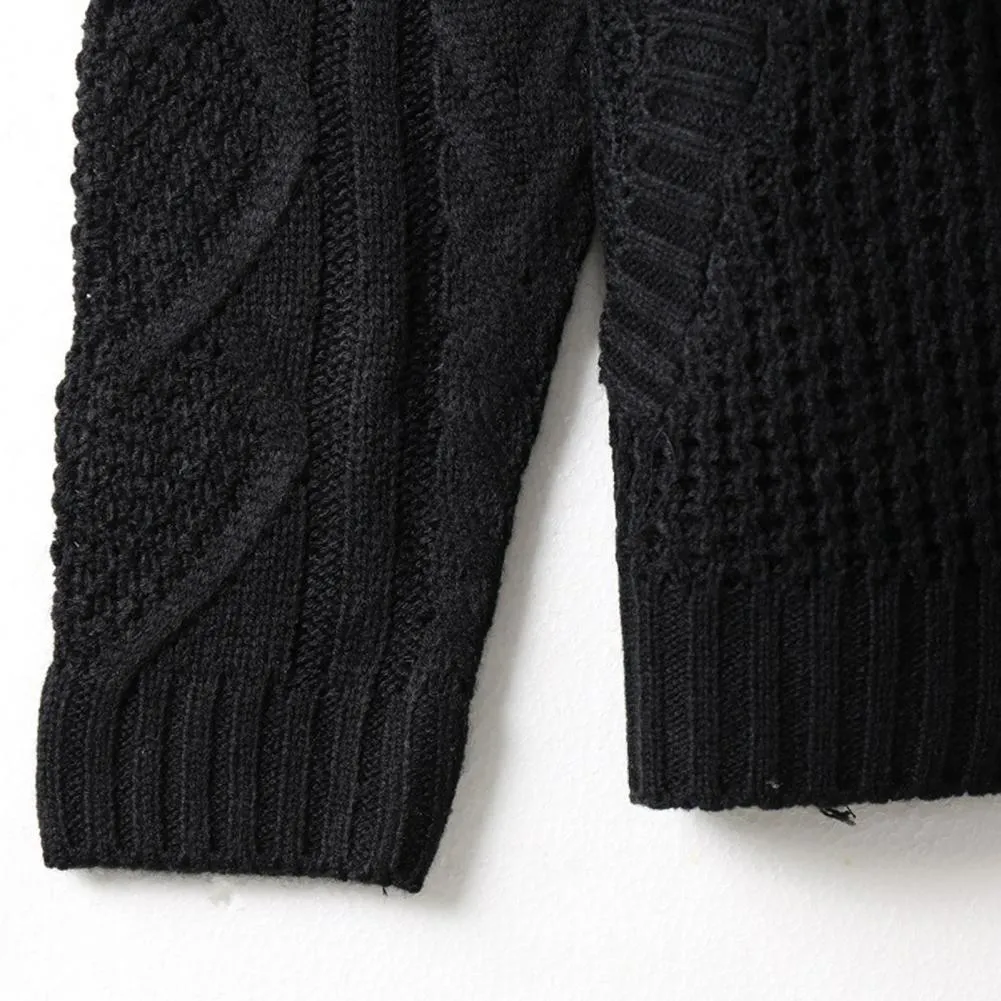 Stylish Men Sweater Long Sleeve Streetwear Super Soft Knitting High Collar Sweater Cardigan Sweater