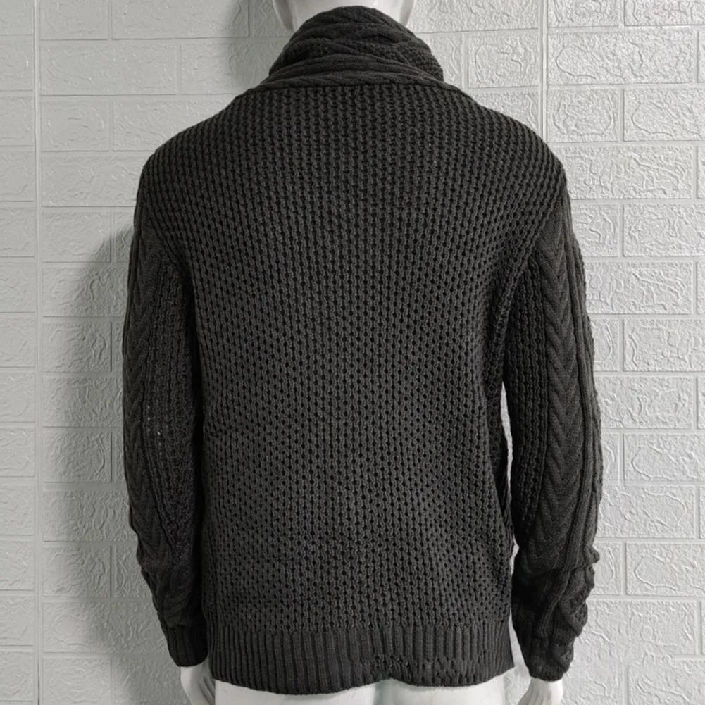 Stylish Men Sweater Long Sleeve Streetwear Super Soft Knitting High Collar Sweater Cardigan Sweater
