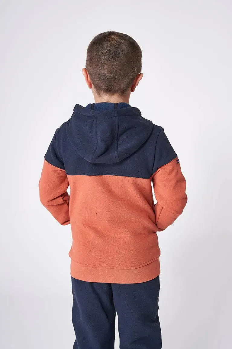 Sudadera de algodón terry abierta con cremallera y capucha - N2798