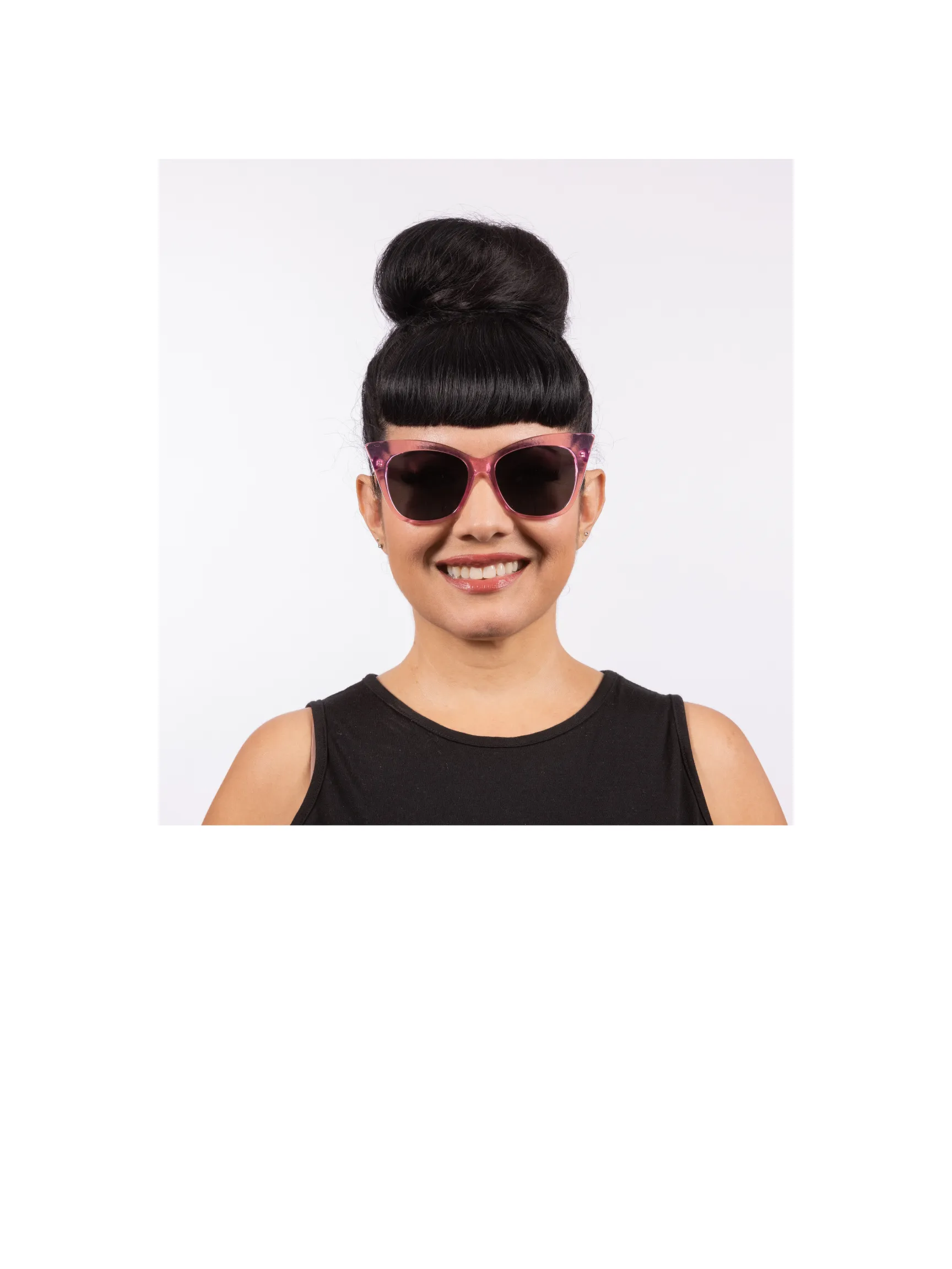 Sylvia Sunglasses - Pink Crystal Acetate Frame with Dark TAC Lens