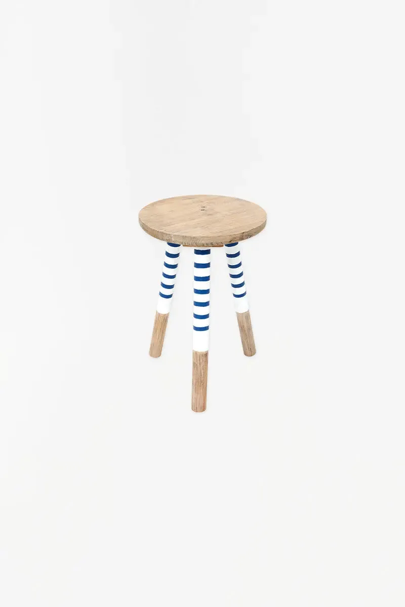 Taburete de madera patas a rayas - D2150