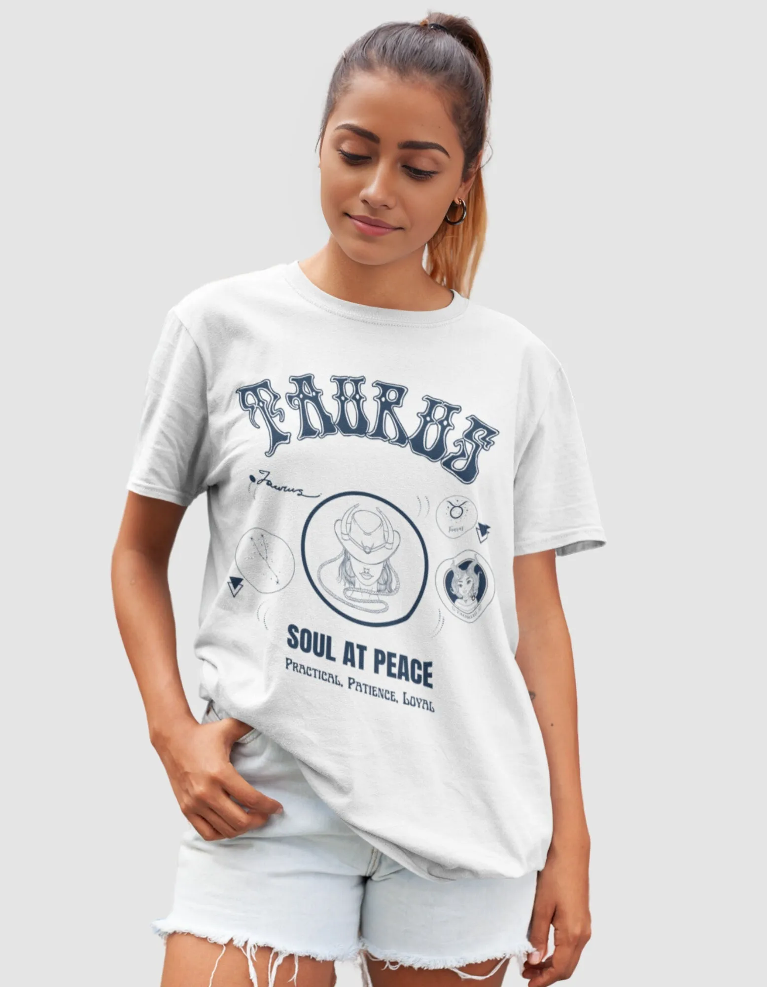 Taurus The Bull Graphic Printed Oversized T-Shirt For Women