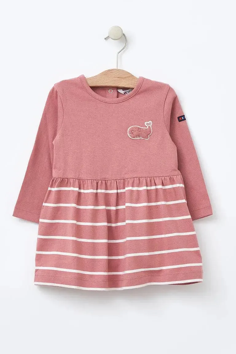 Vestido Batela en algodón manga larga con ballena - B2516