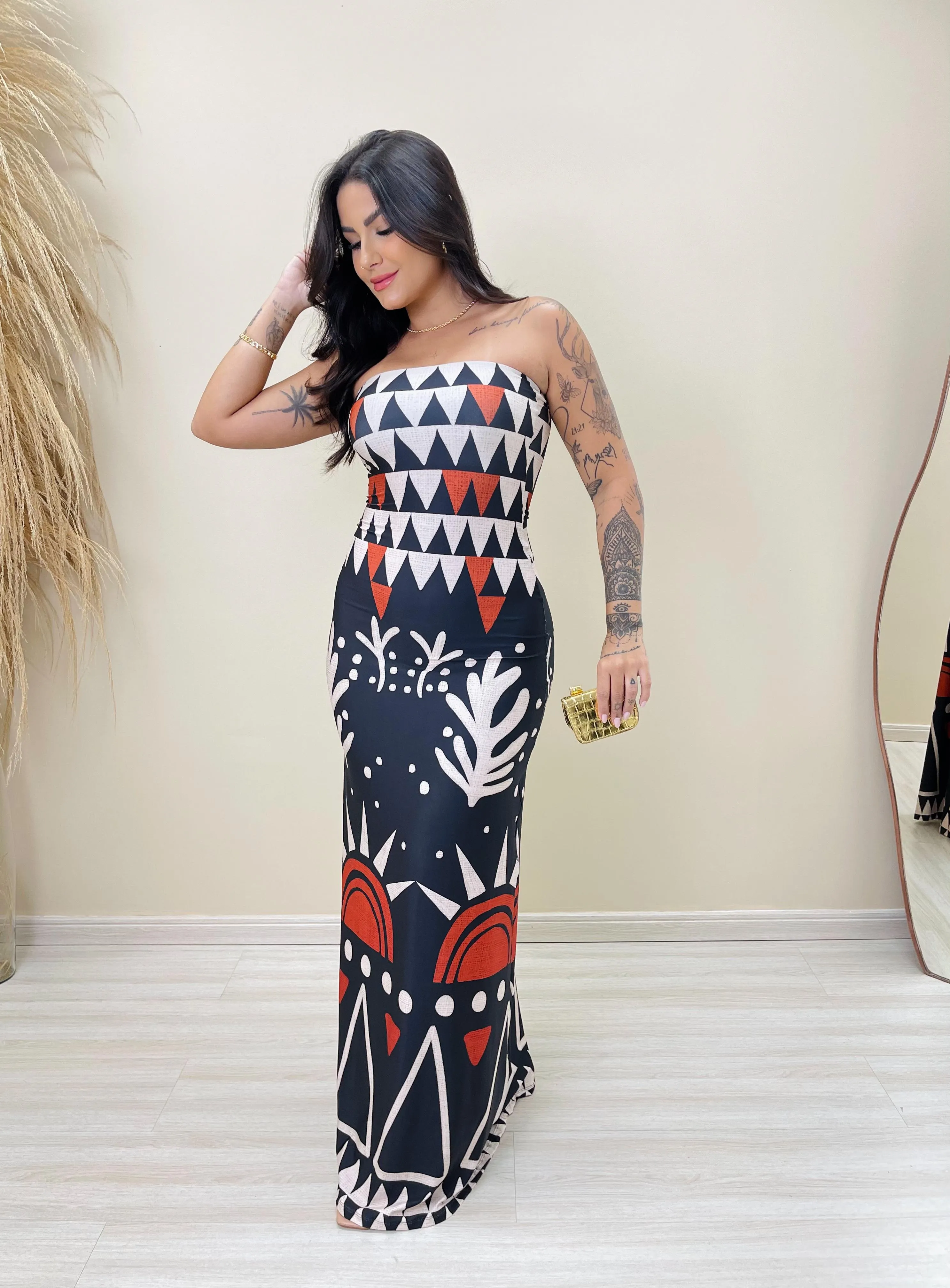 Vestido Caribe Pintura Rupestre (3066)
