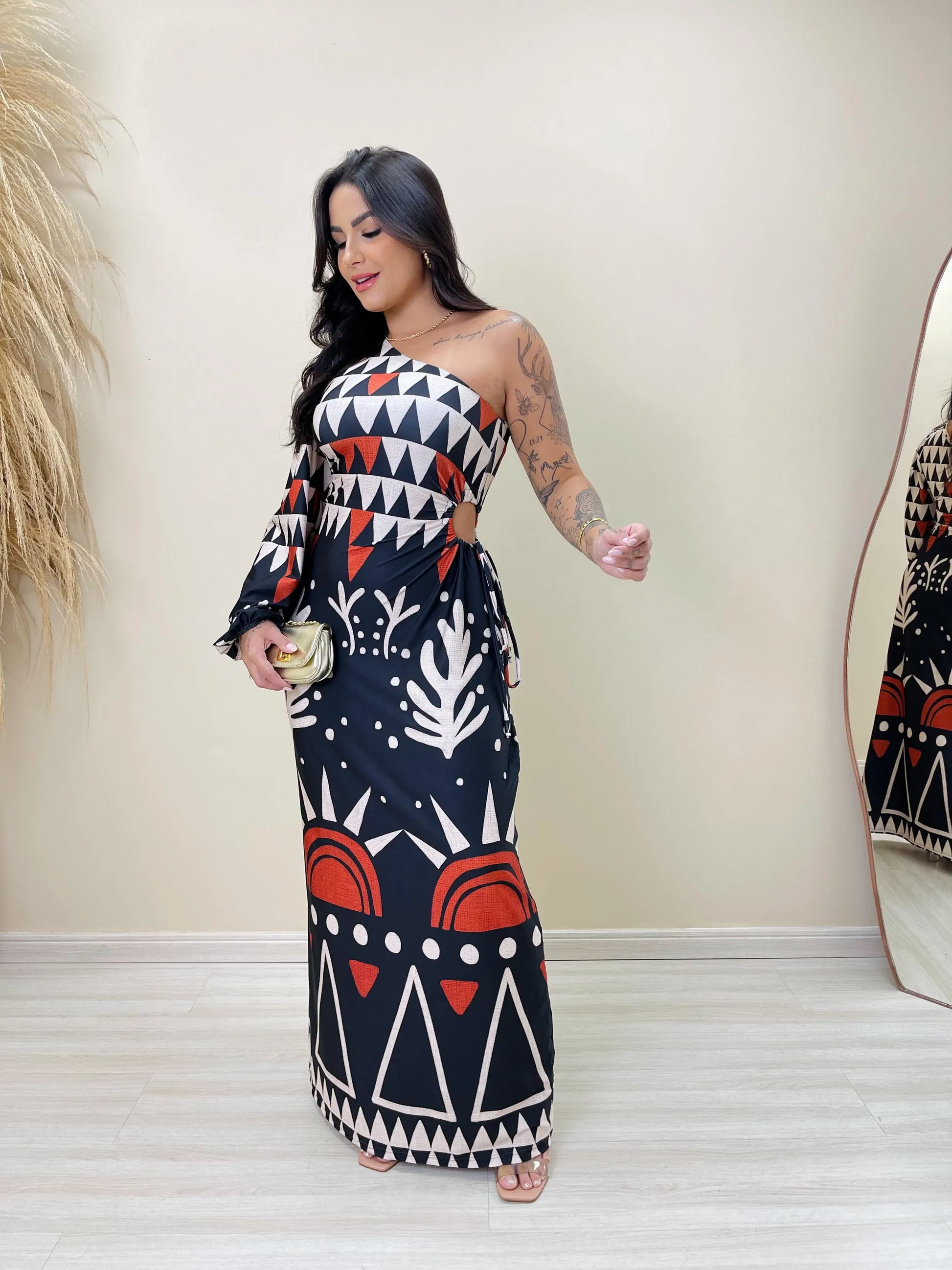 Vestido Caribe Pintura Rupestre (3066)