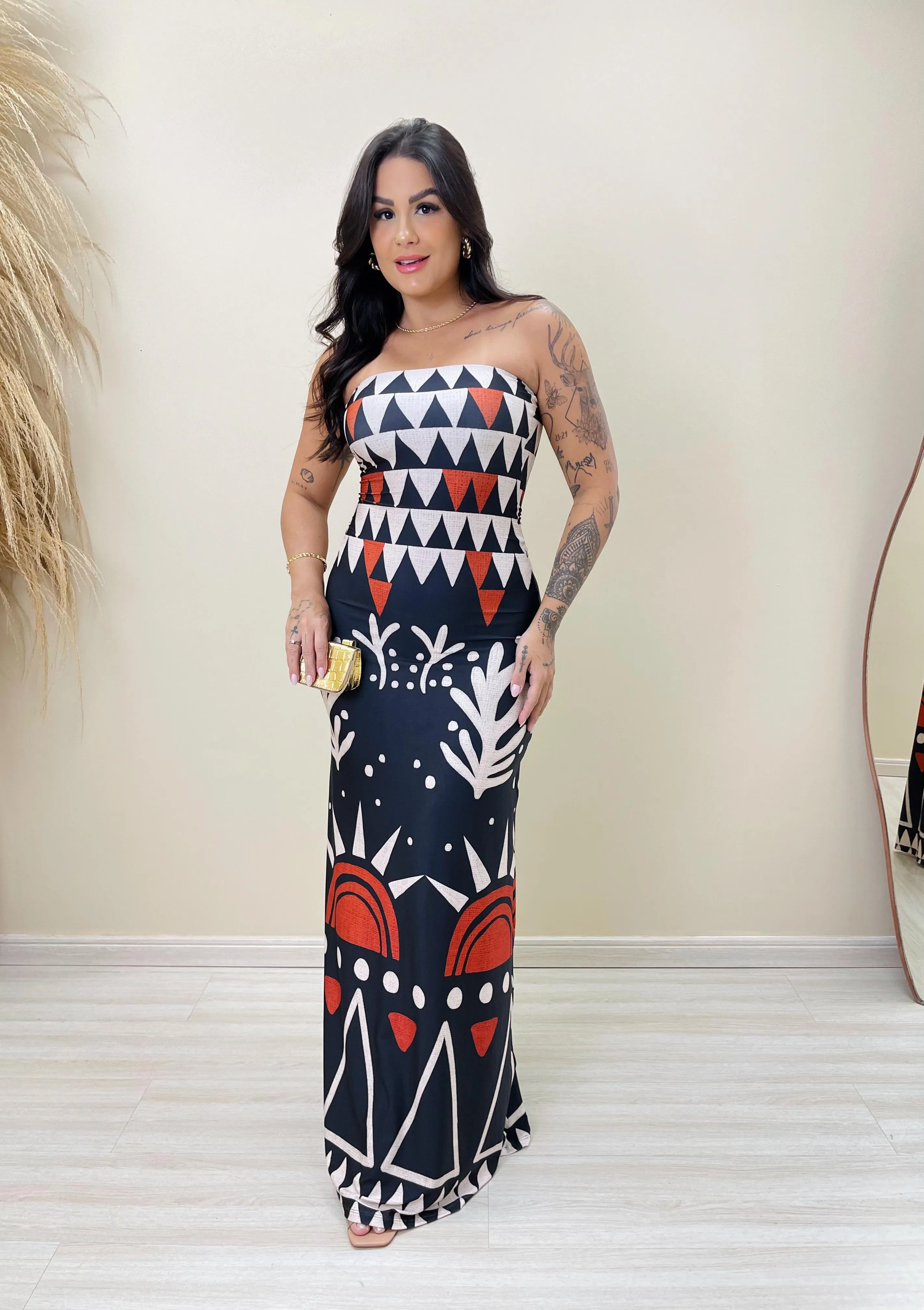 Vestido Caribe Pintura Rupestre (3066)