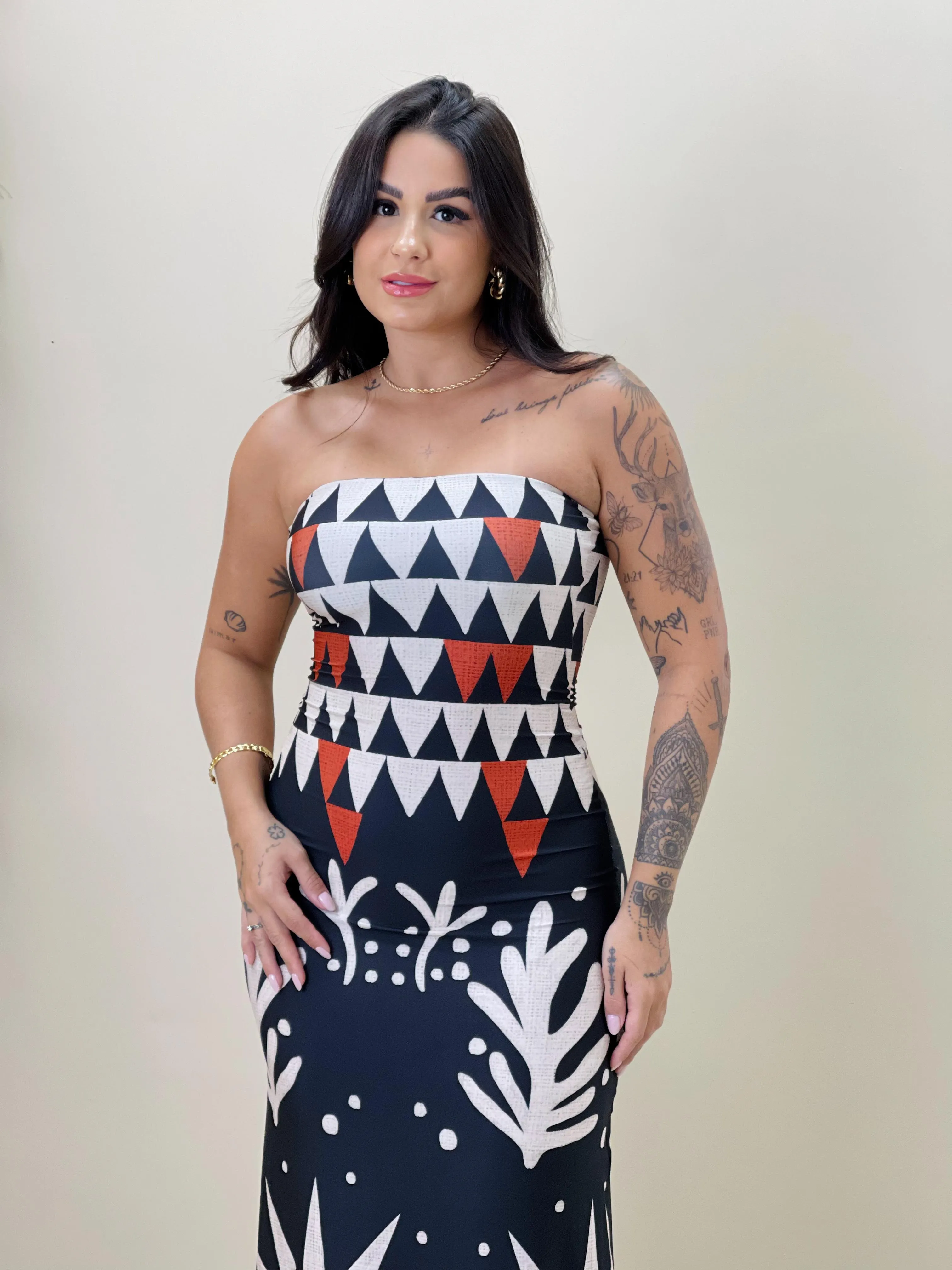 Vestido Caribe Pintura Rupestre (3066)