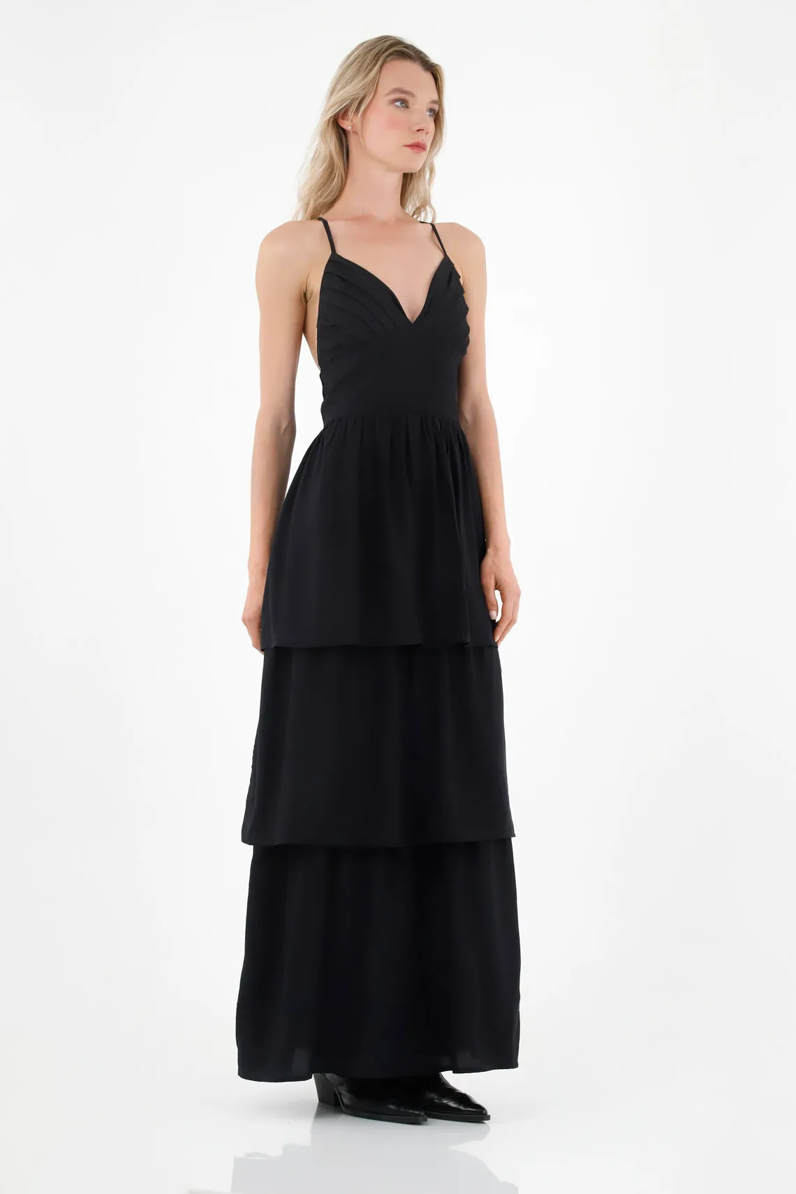 Vestido negro con boleros para mujer