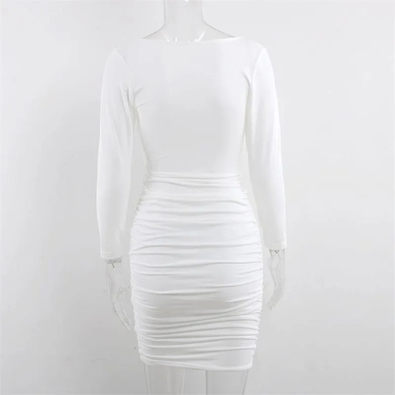 Vestido Tubinho Business Drapeado de Manga