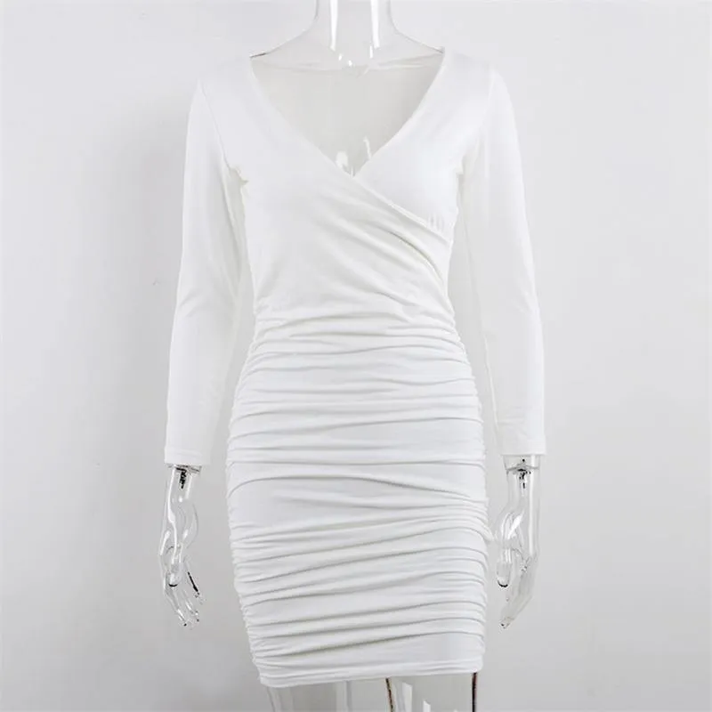 Vestido Tubinho Business Drapeado de Manga