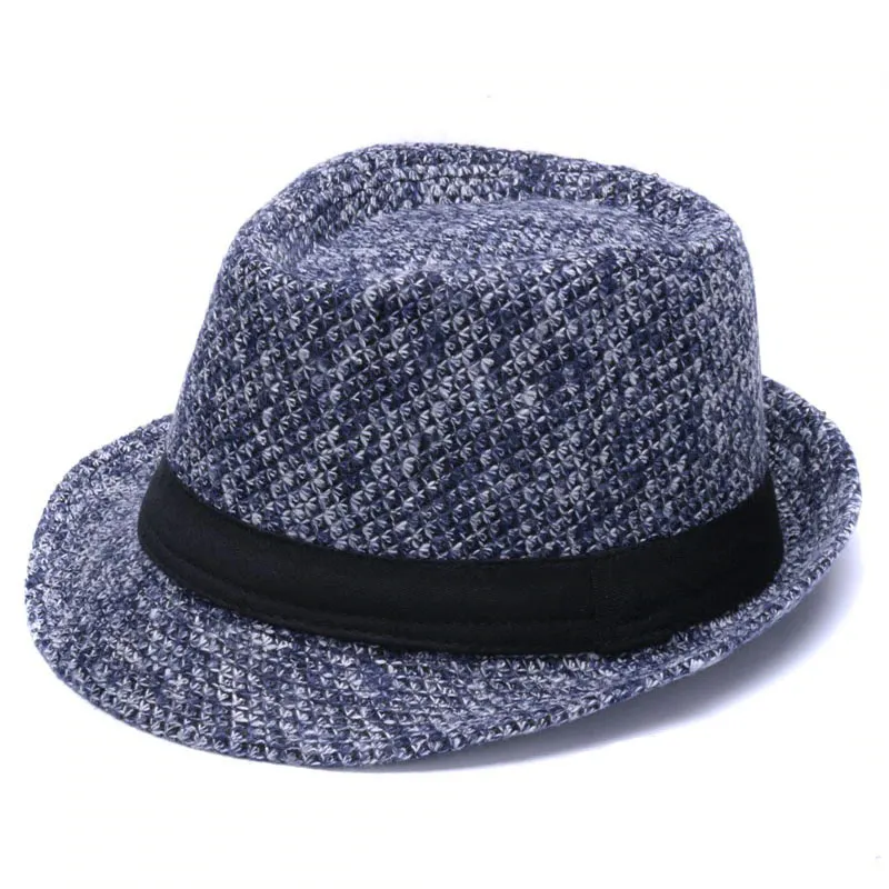 Woolen felt Fedora hat with Black Ribbon Band / Fashion Gentleman Hats