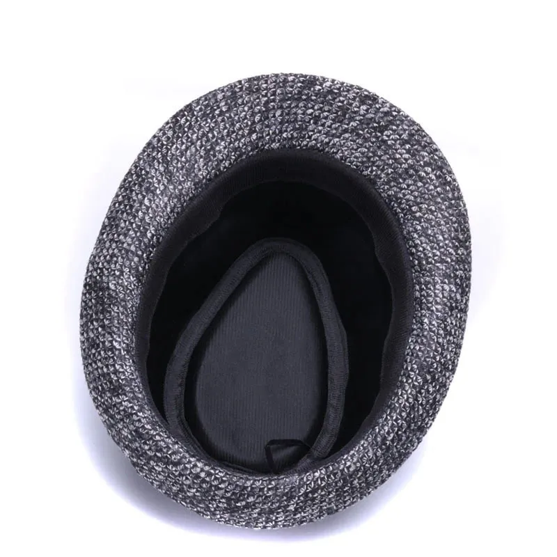 Woolen felt Fedora hat with Black Ribbon Band / Fashion Gentleman Hats